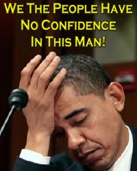 No confidence image of Hussein Obama